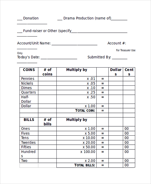 deposit slips template