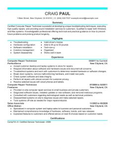 diesel mechanic resume computer repair technician computers technology modern