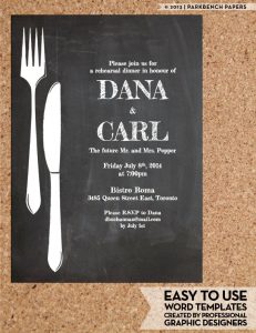 dinner invitation template chalkboard dinner invitation template