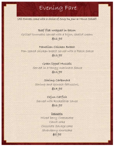 dinner menu template dinner menu template jezptupu