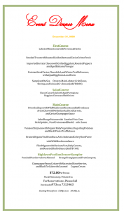 dinner menu template holiday dinner menu template