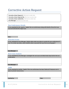 disciplinary action forms corrective action request form