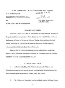 divorce agreement sample final divorce order halburn v halburn d