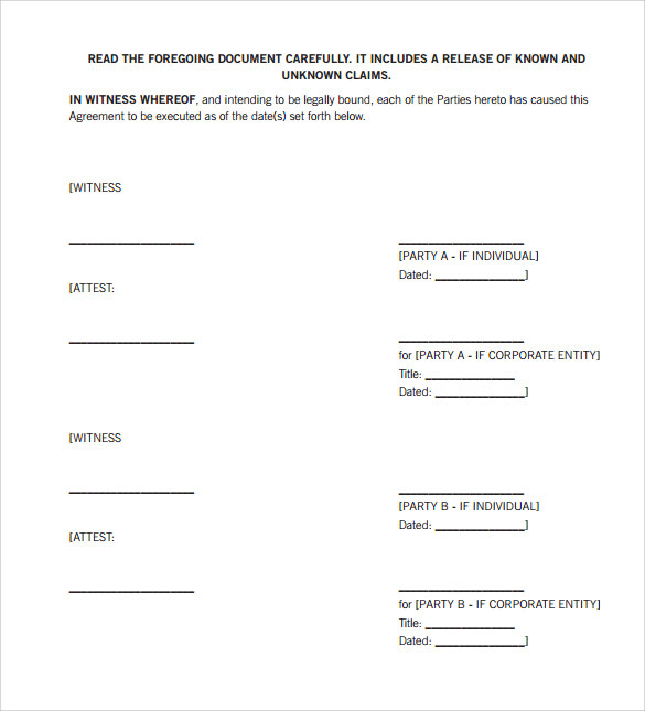 Free Divorce Settlement Agreement Template