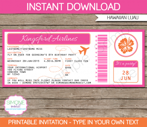 diy candy bar wrappers printable hawaiian luau boarding pass invitation