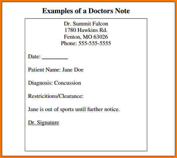 doctor excuse for work