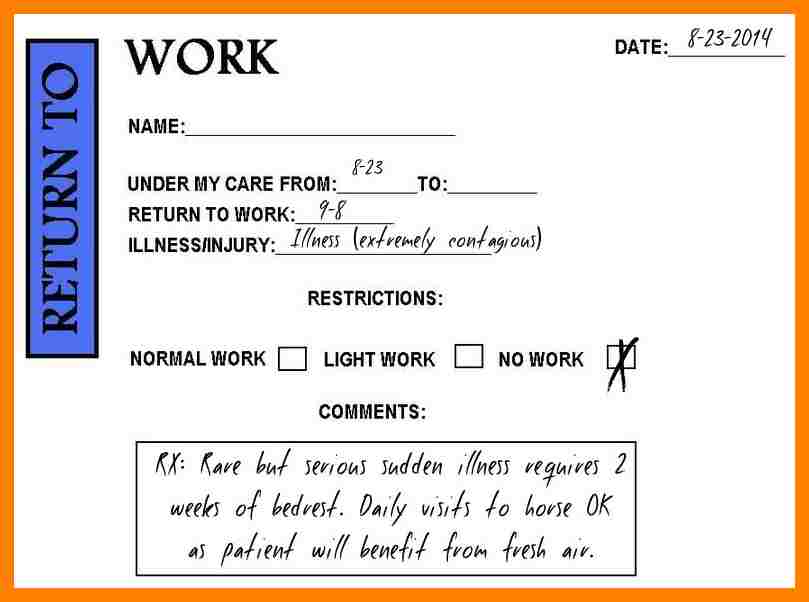 doctor notes for work free