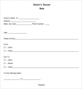 doctors excuse for work pdf blank doctors excuse template