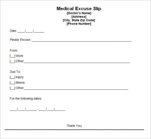 doctors excuse for work pdf doctors excuse template free