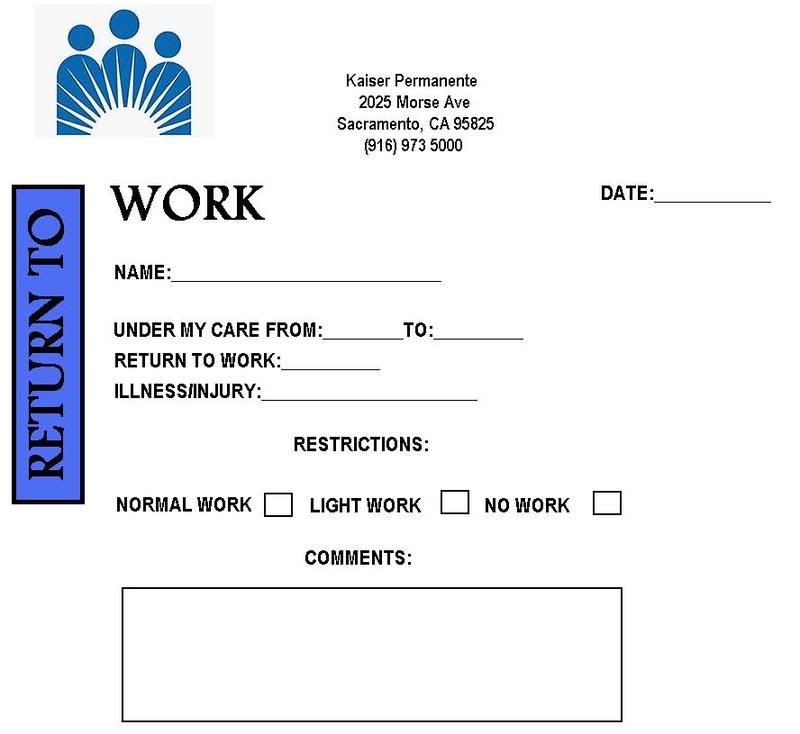 Doctors Excuse For Work Pdf Template Business