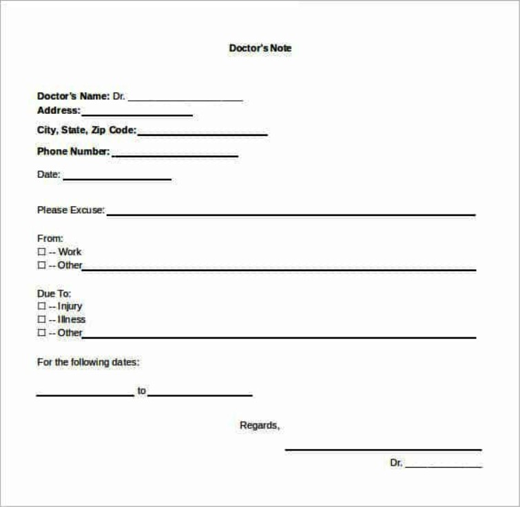 doctors note for work absence free download doctors fillable doctors