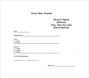 doctors note for work doctor note for employe work free word format