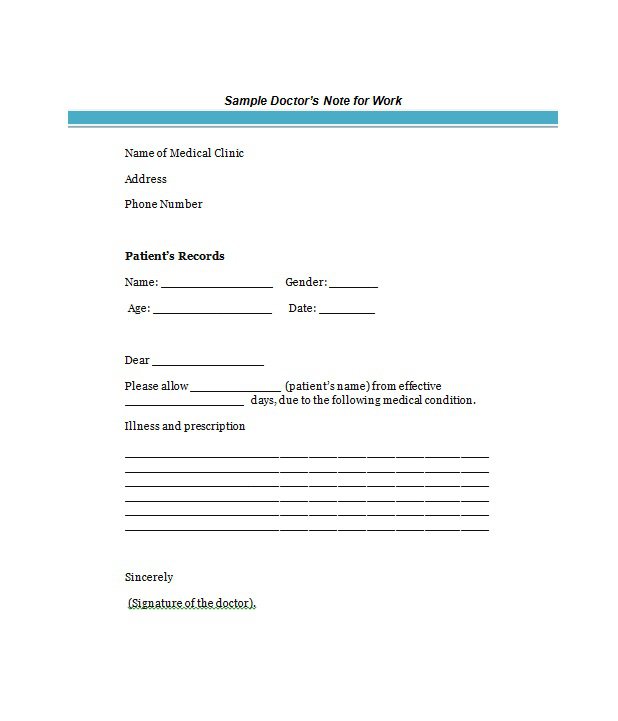 doctors note template