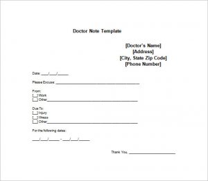 doctors note template medical doctor note for employe free word download