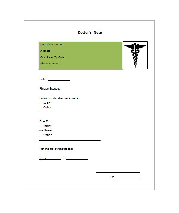 doctors notes templates