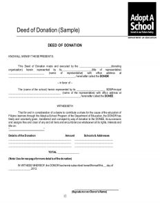 donation acknowledgement letter adoptaschool program kit