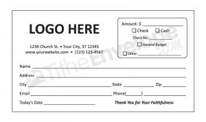 donation envelope template