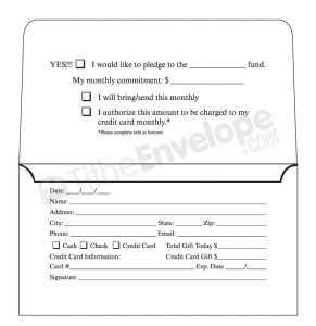 donation envelope template