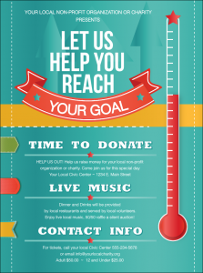 donation flyer template fundraising thermometer flyer front