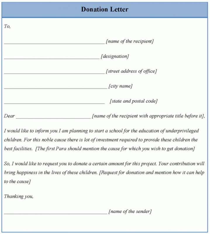 donation letter template