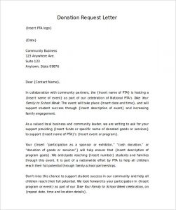 donation letter template letter requesting donations for school word format