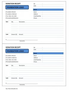 donation receipt template donation receipt cash and item donation x