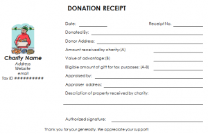 donation receipt template