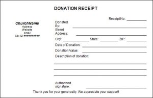 donation receipt template church donation receipt template