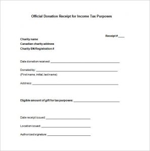 donation receipt template donation tax receipt doc free download