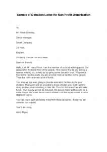 donation request letter for non profit sample of donation letter for non profit organization