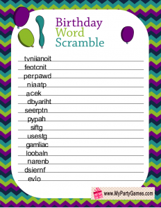 download birthday cards birthday word scramble