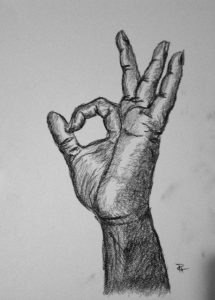 drawings of hands okay hand charcoal drawing