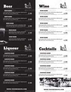 drink menu design