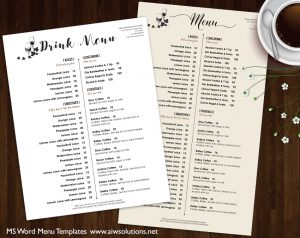 drink menu template drink menu template aiwsolutions