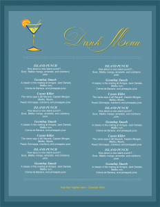 drink menu template drink menu template for word