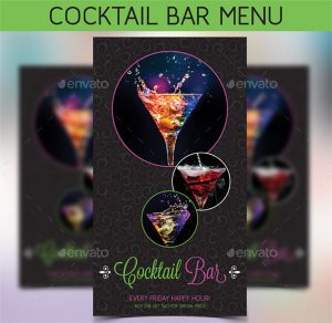 drinks menu templates cocktail bar menu template