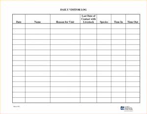 editable weekly calendar visitor log template