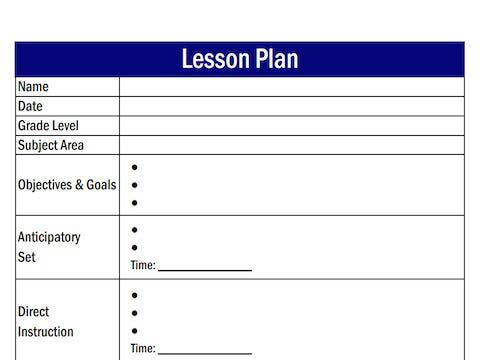 editable weekly lesson plan template