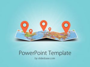 educational ppt template d folded map travel business world map markers pin location travel tourism powerpoint template