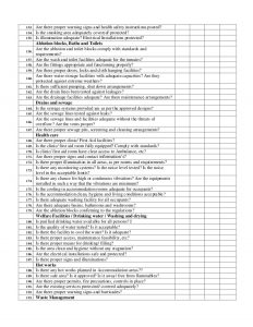 electrical inspection checklist contractor camp inspection check list rev hr