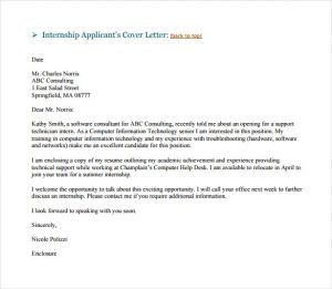 email cover letter sample internship email cover letter example pdf template free download