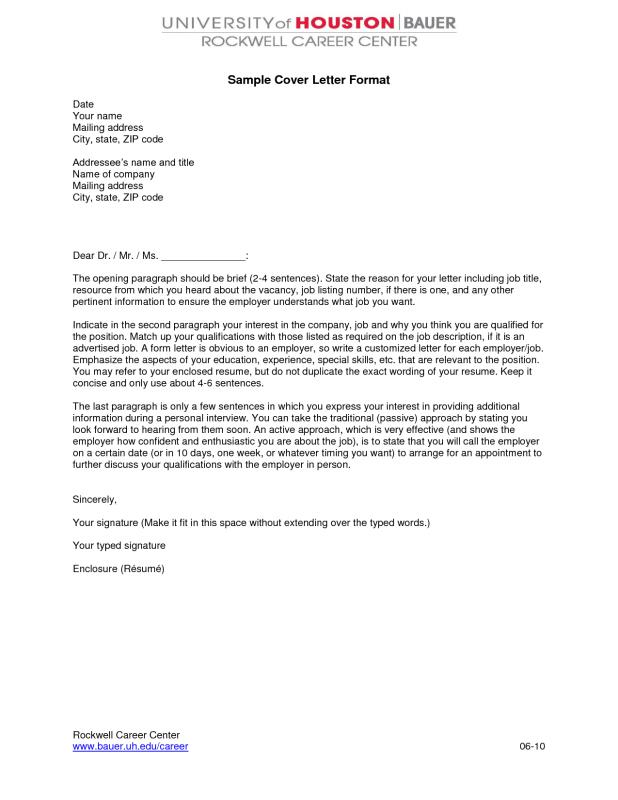 email cover letter template