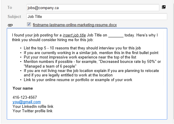 company near me for job via email