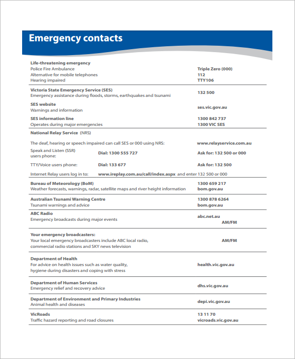 emergency action plan template