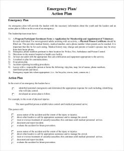 emergency action plans examples emergency action plan example