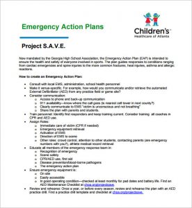 emergency action plans examples emergency action plan for sports sample template