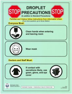 emergency contact sheet iso precautions droplet x