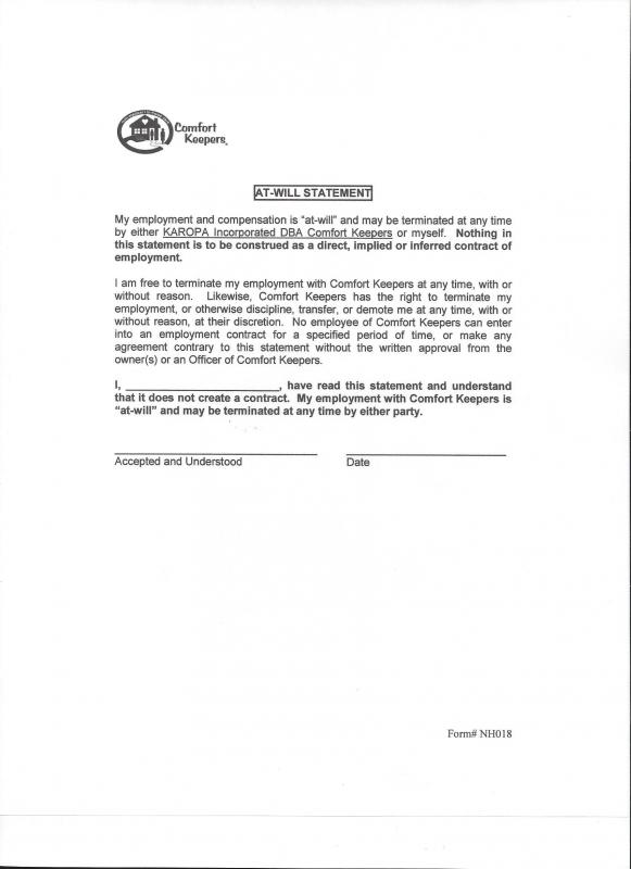 employee agreement form