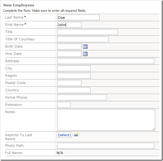 employee application forms