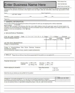 employee application template employee application templates